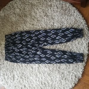 Socialite S Black and Blue Diamond Elastic Waist & Ankles